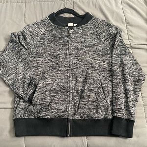 Gap women's heathered zip up mock neck jacket woman’s M